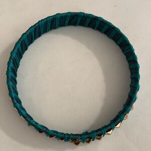 Teal and Gold Braided Bracelet
